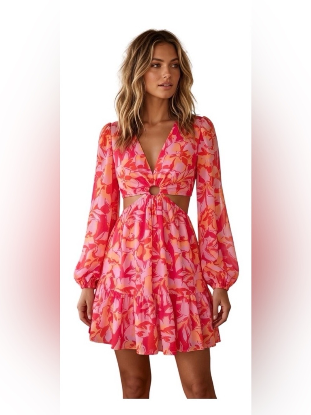 Jessica Simpson Floral Cutout Dress XS NWT